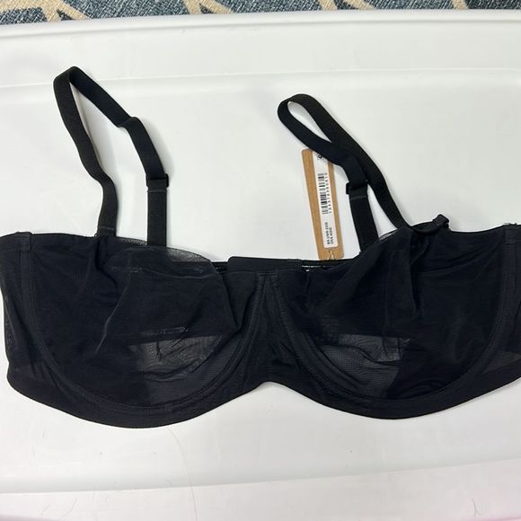 NWT SKIMS Ultra Fine Mesh Strapless Underwire Bra Onyx - Picture 4 of 6